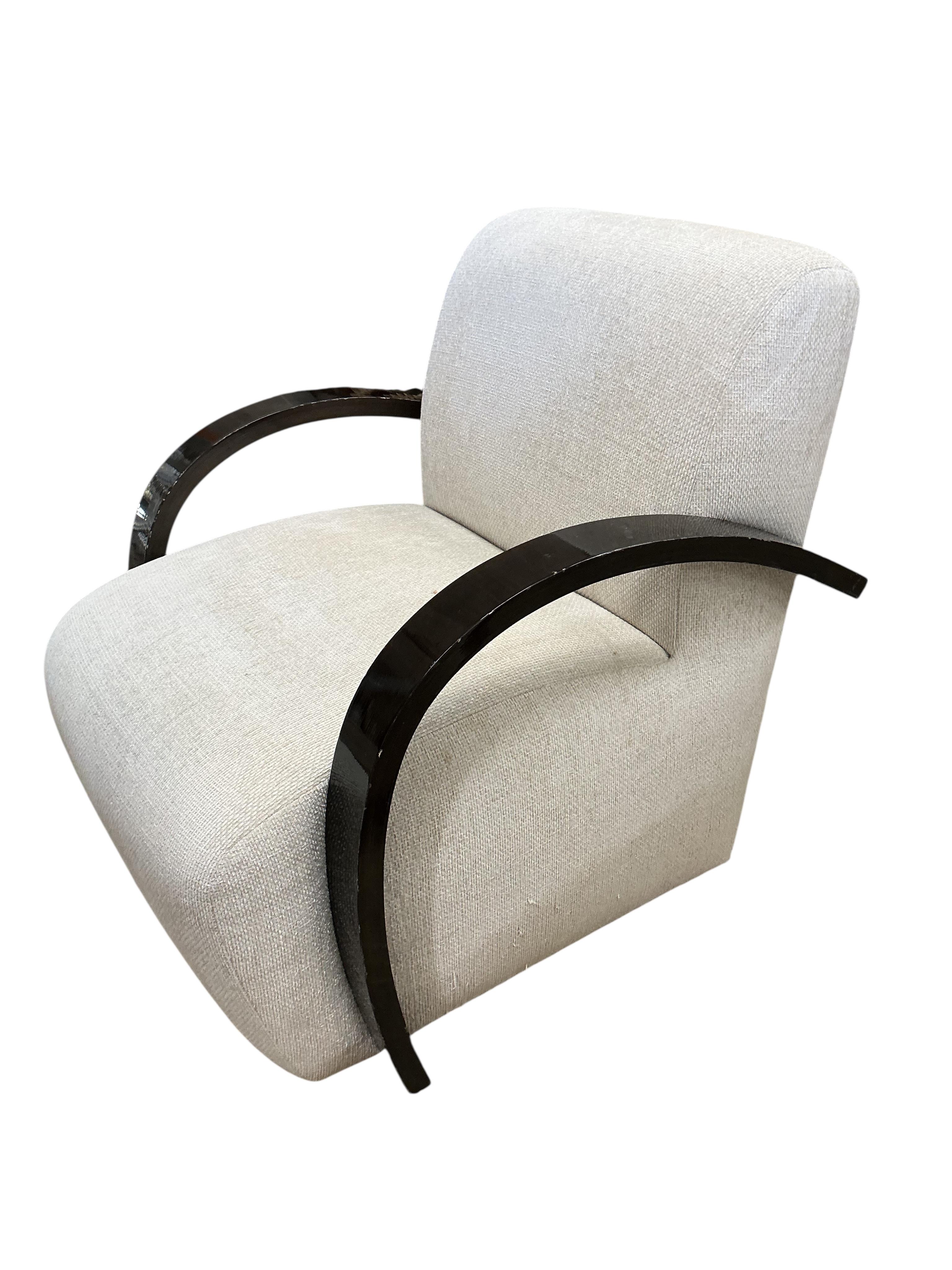 A pair of contemporary J. Robert Scott Hampton Place lounge chairs, width 77cm, depth 84cm, height 84cm